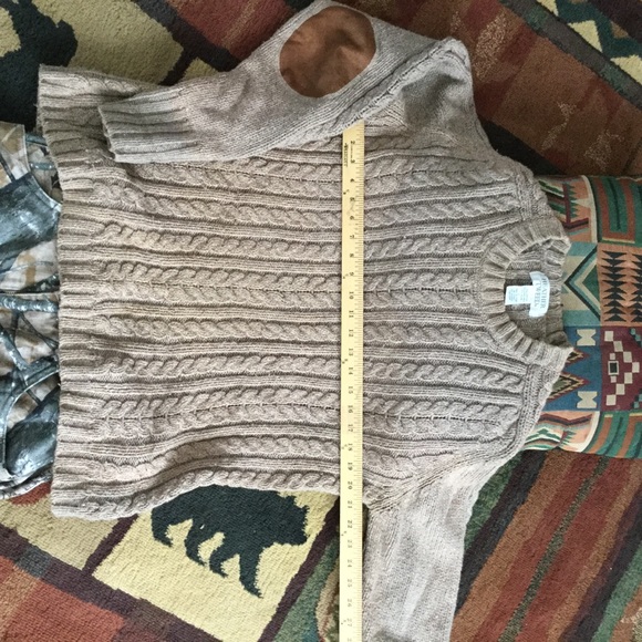 π² CHUNKY FISHERMAN Handsome Sweater Elbow Patches Unisex CABLE - Picture 3 of 16